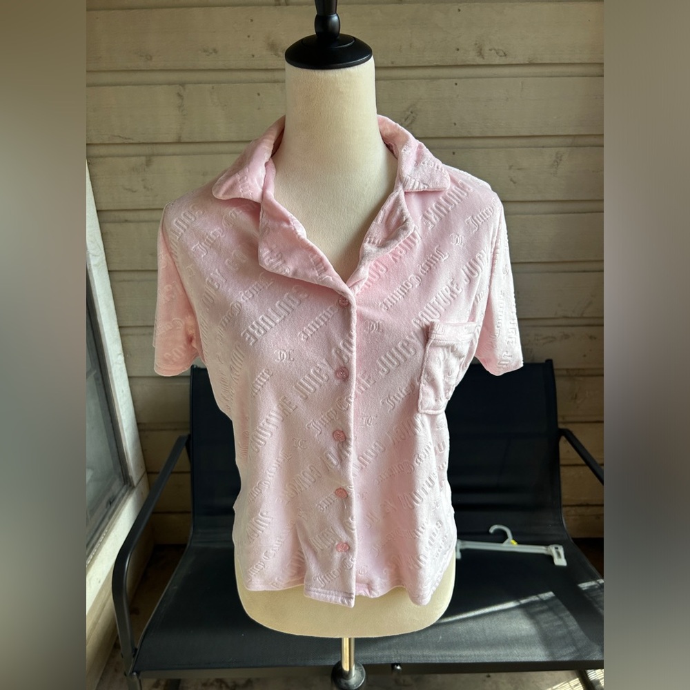 Juicy Couture Pajama Velvet Button Top